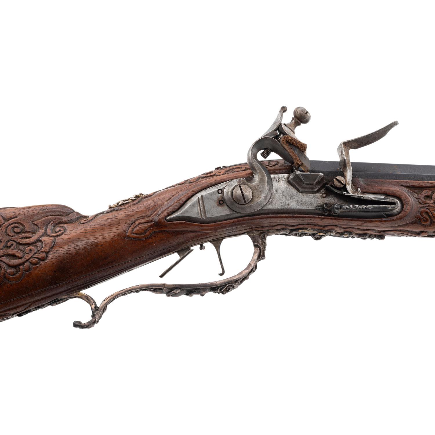 Contemporary Flintlock Jaeger Rifle with Actaeon and Diana Motifs