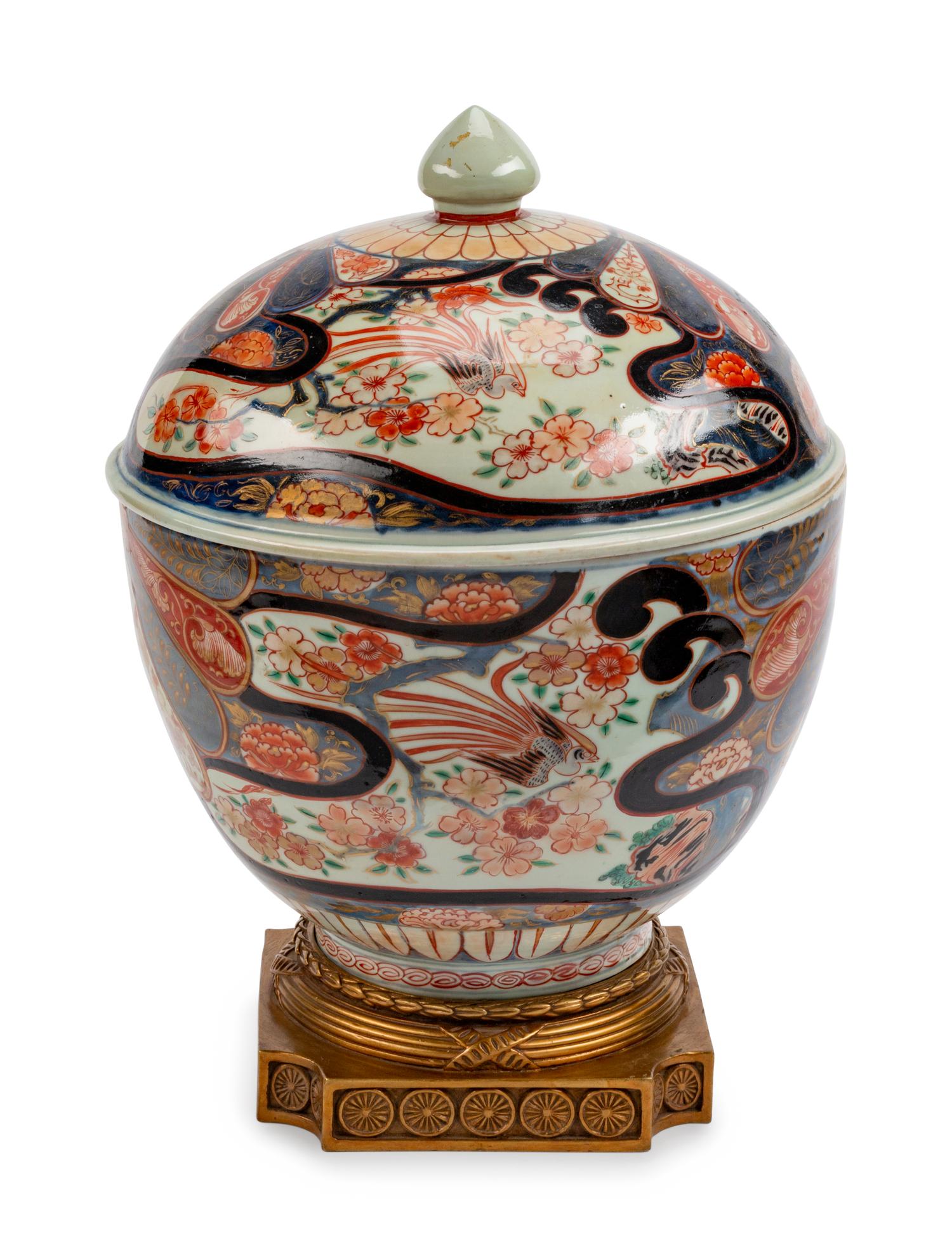 A Gilt-Bronze-Mounted Japanese Imari Porcelain Covered Bowl — LATE 19TH/EARLY 20TH CENTURY
