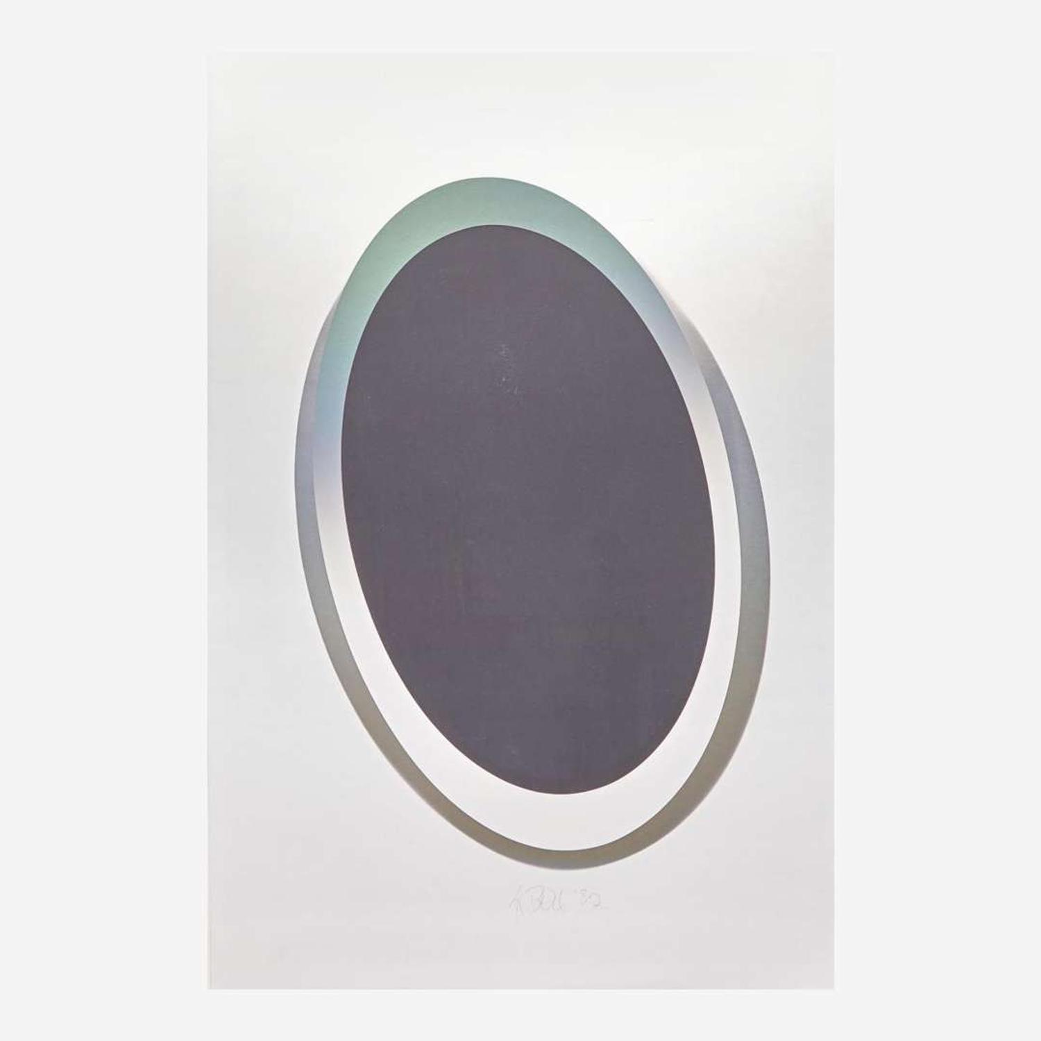 Larry Bell (American, b. 1939) ELIN 54 (Ellipse with insert) from Vapor Drawings Series