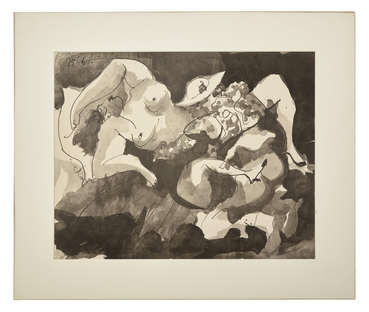 A pair of prints from T oros.15 lavis inédits. Poème de Pablo Neruda. Traduit par Jean Marcenac,1960 (Picador et danseurs VII; Picador et femme)