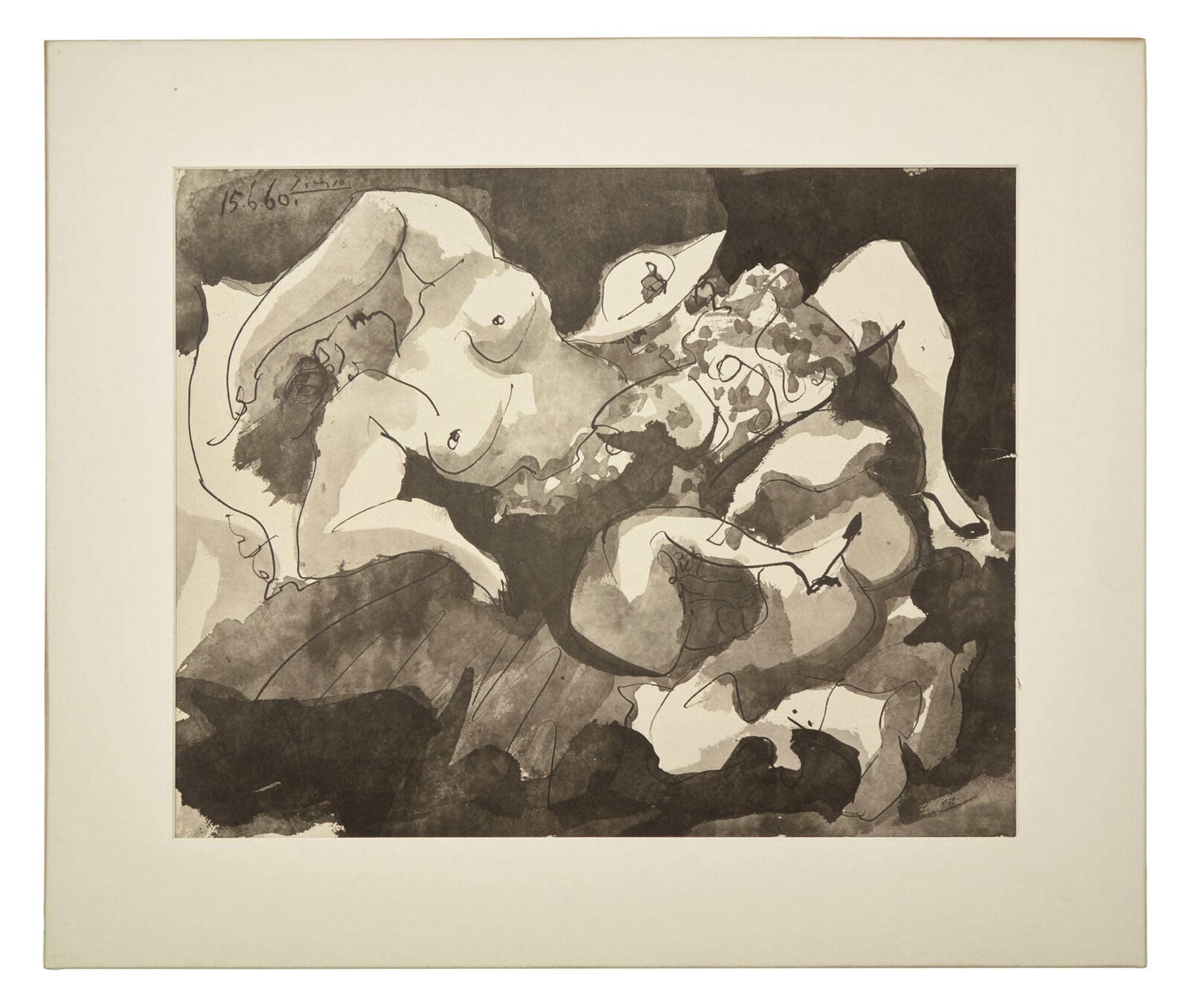 A pair of prints from T oros.15 lavis inédits. Poème de Pablo Neruda. Traduit par Jean Marcenac,1960 (Picador et danseurs VII; Picador et femme)