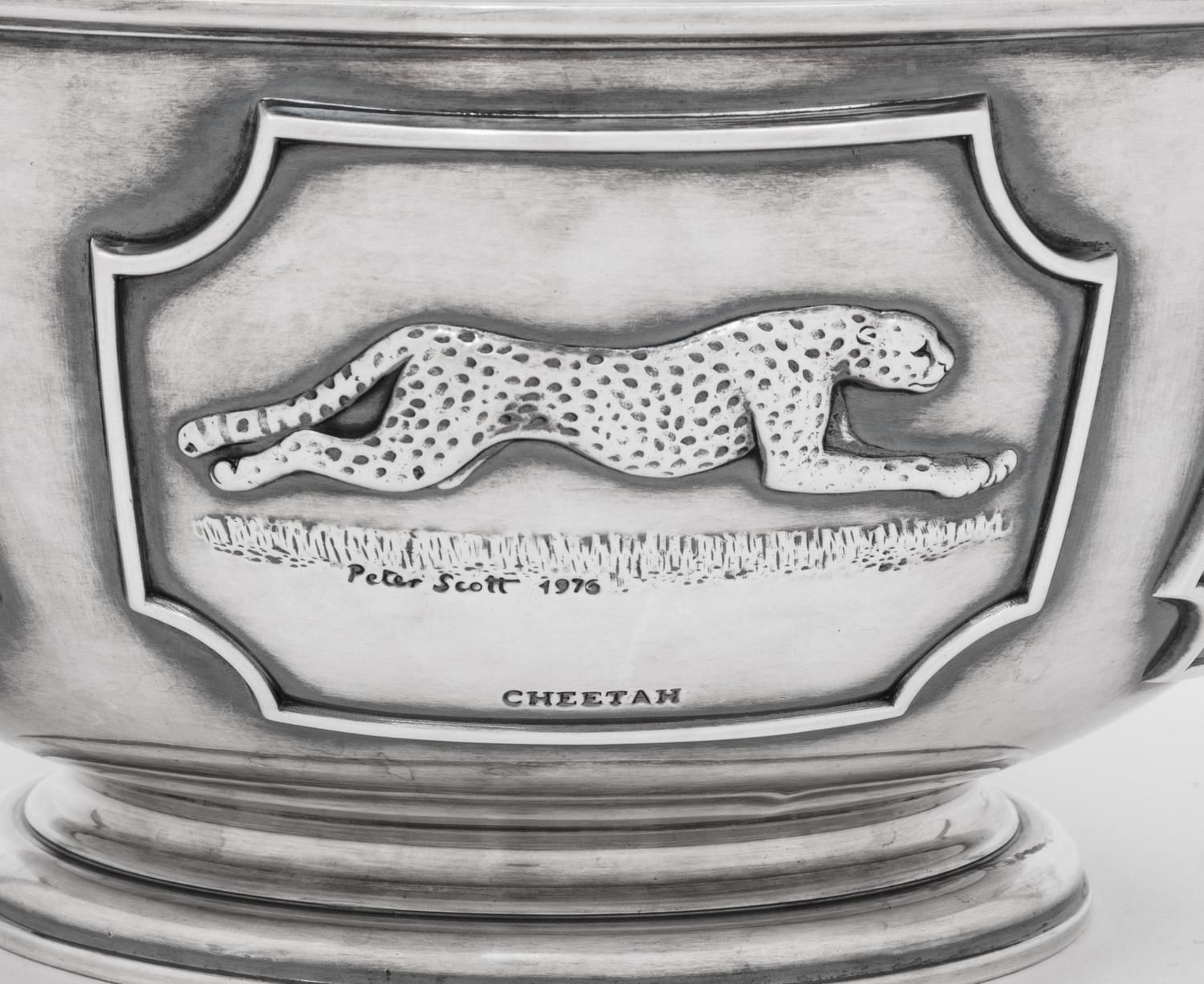 An English Silver Limited Edition World Wildlife Fund Center Bowl