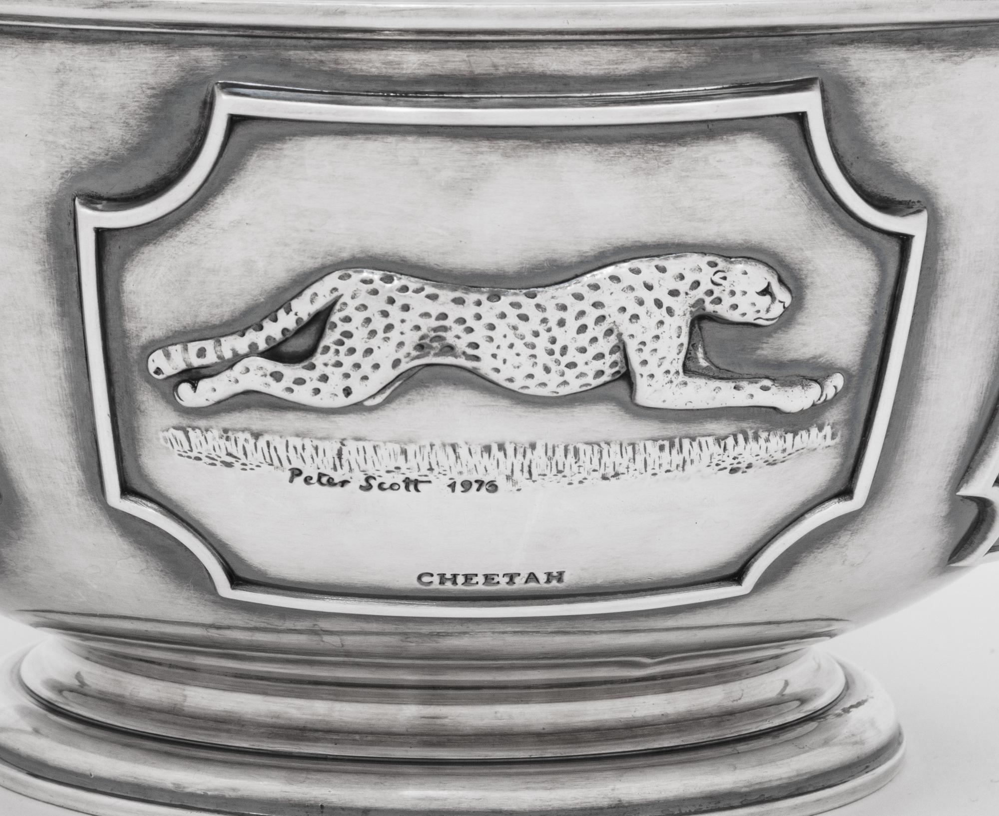 An English Silver Limited Edition World Wildlife Fund Center Bowl