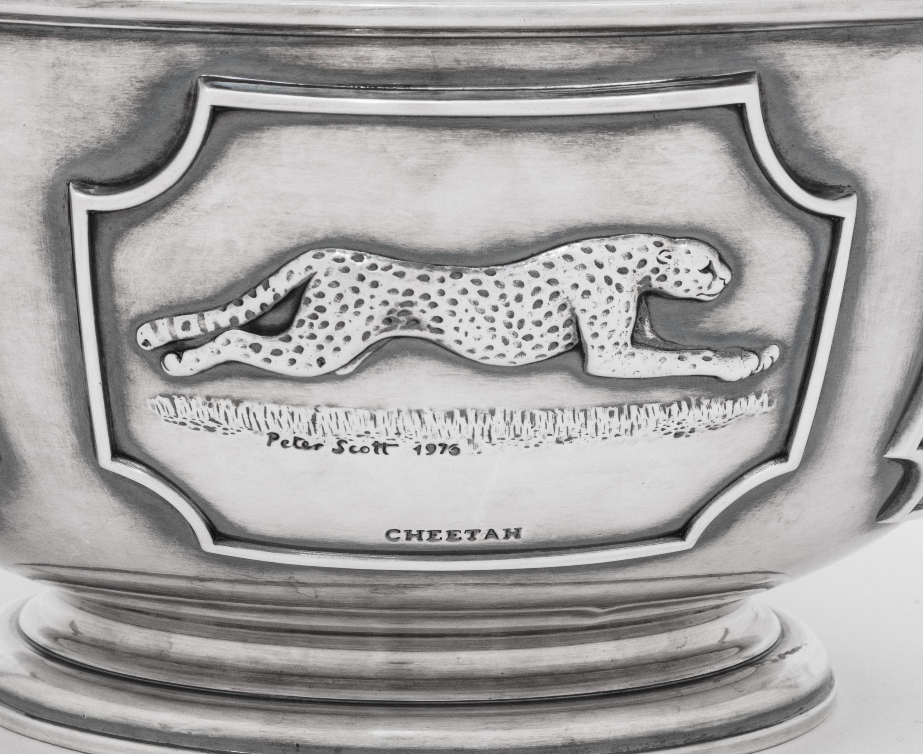 An English Silver Limited Edition World Wildlife Fund Center Bowl