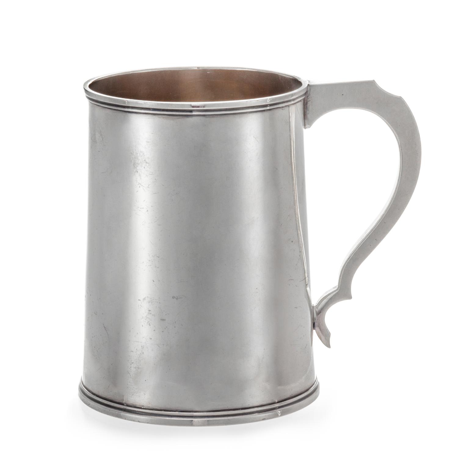 A George III Silver Mug, Peter & William Bateman, London, 1807, the cylindrical body with a scroll handle.