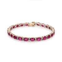 SYNTHETIC RUBY AND DIAMOND BRACELET