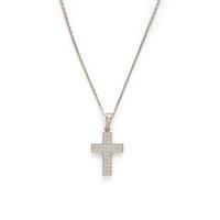 Cartier, Diamond and White Gold Cross Pendant on Unsigned Chain
