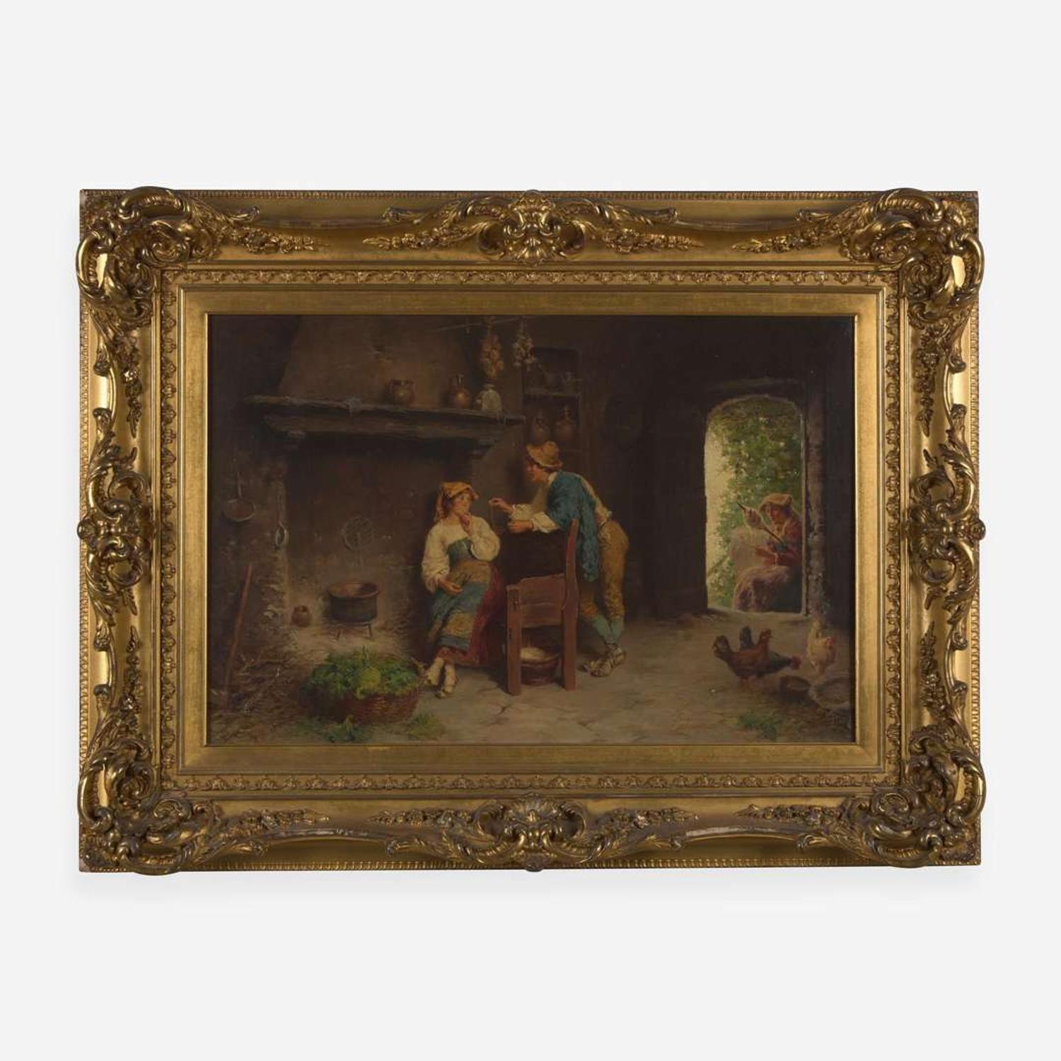 Francesco Bergamini (Italian, 1815–1883) A Lover's Gesture