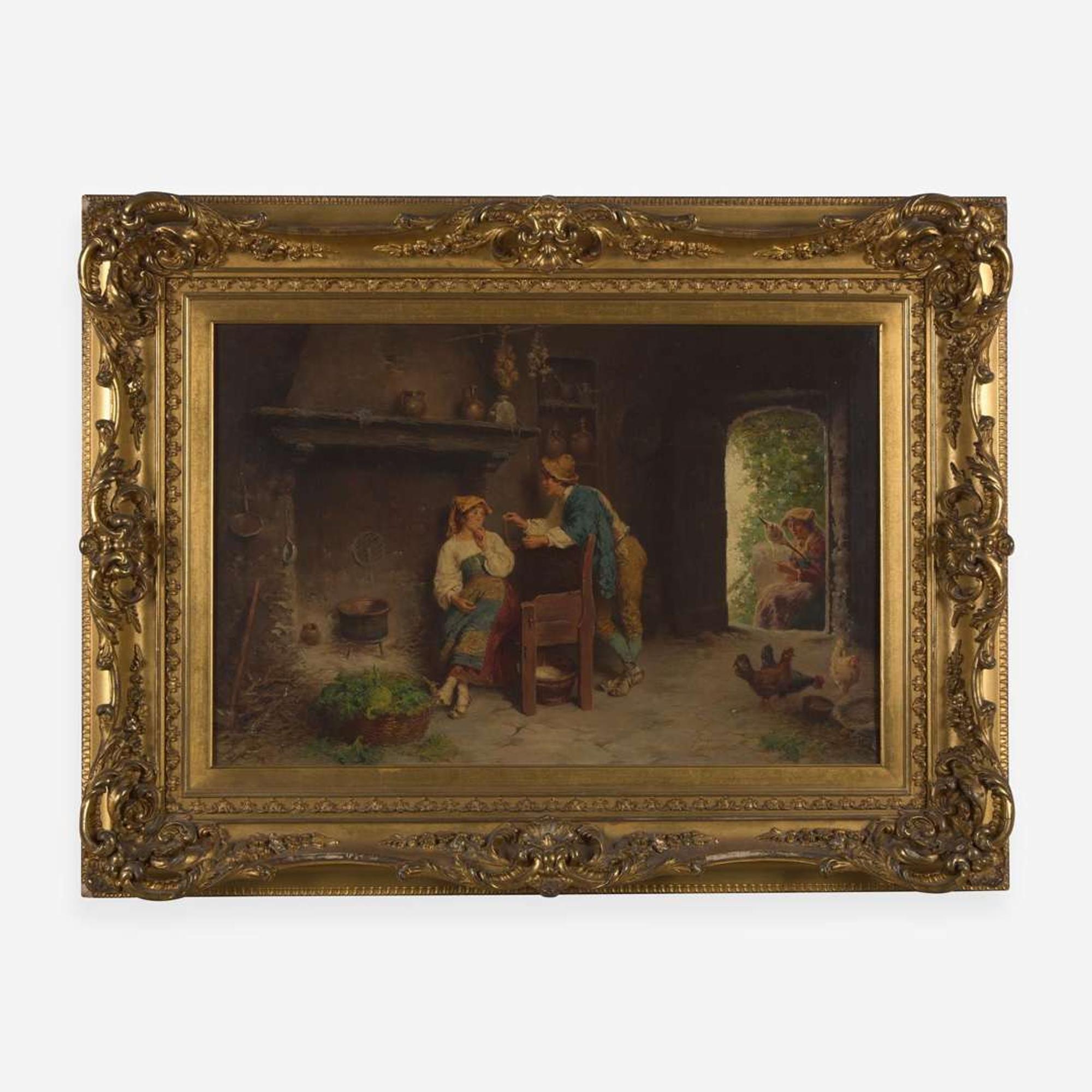 Francesco Bergamini (Italian, 1815–1883) A Lover's Gesture