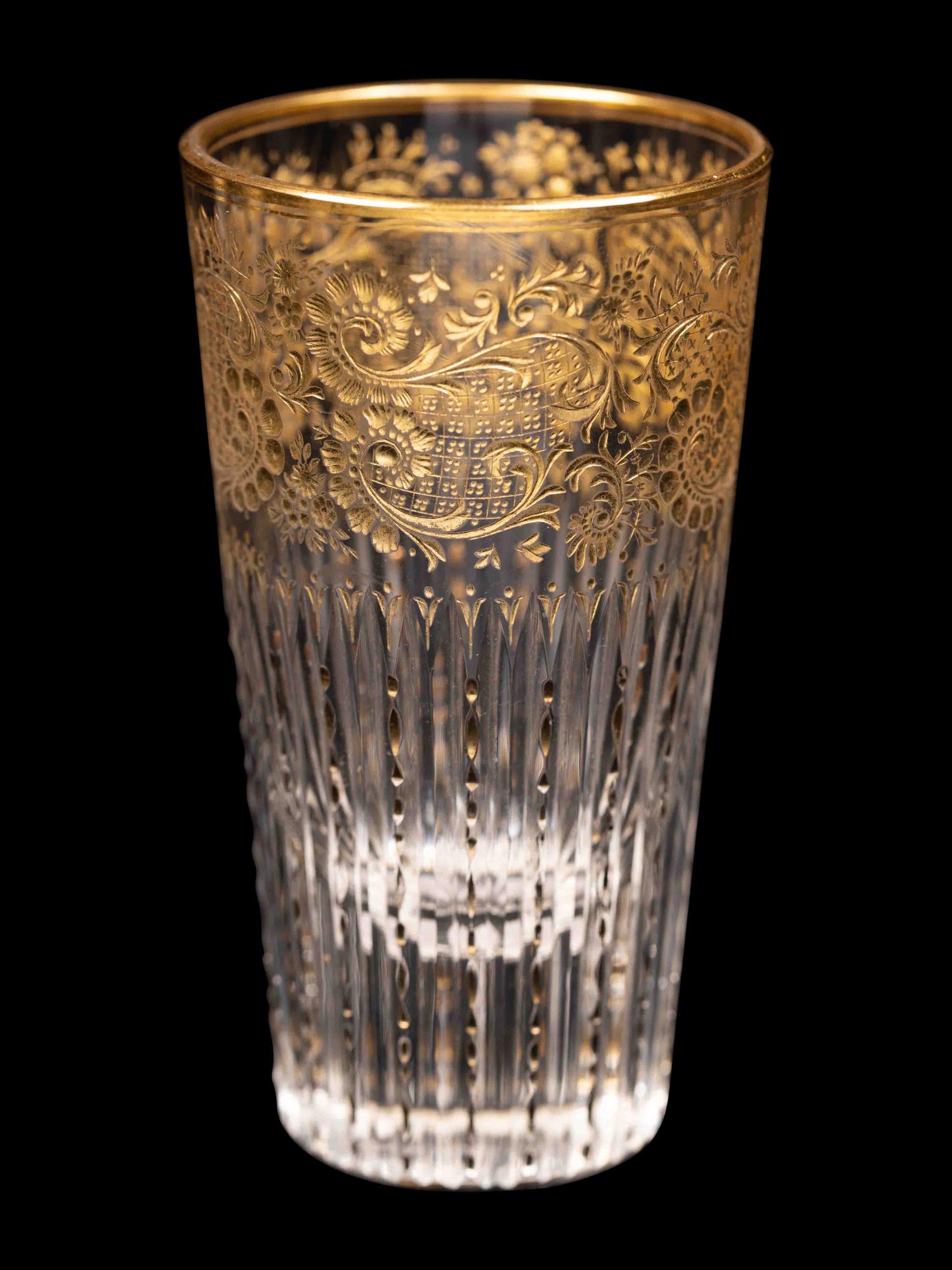 A Set of Thirty-Two Gilt-Decorated Glassware