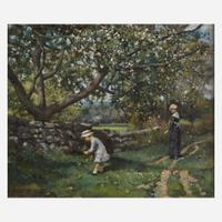 Will Hicock Low (American, 1853–1932) Picking Up Spring Flowers