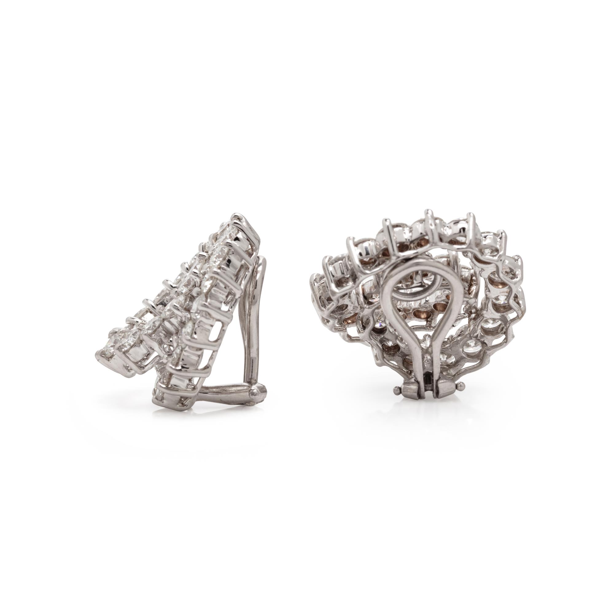 Diamond and White Gold Spiral Earrings