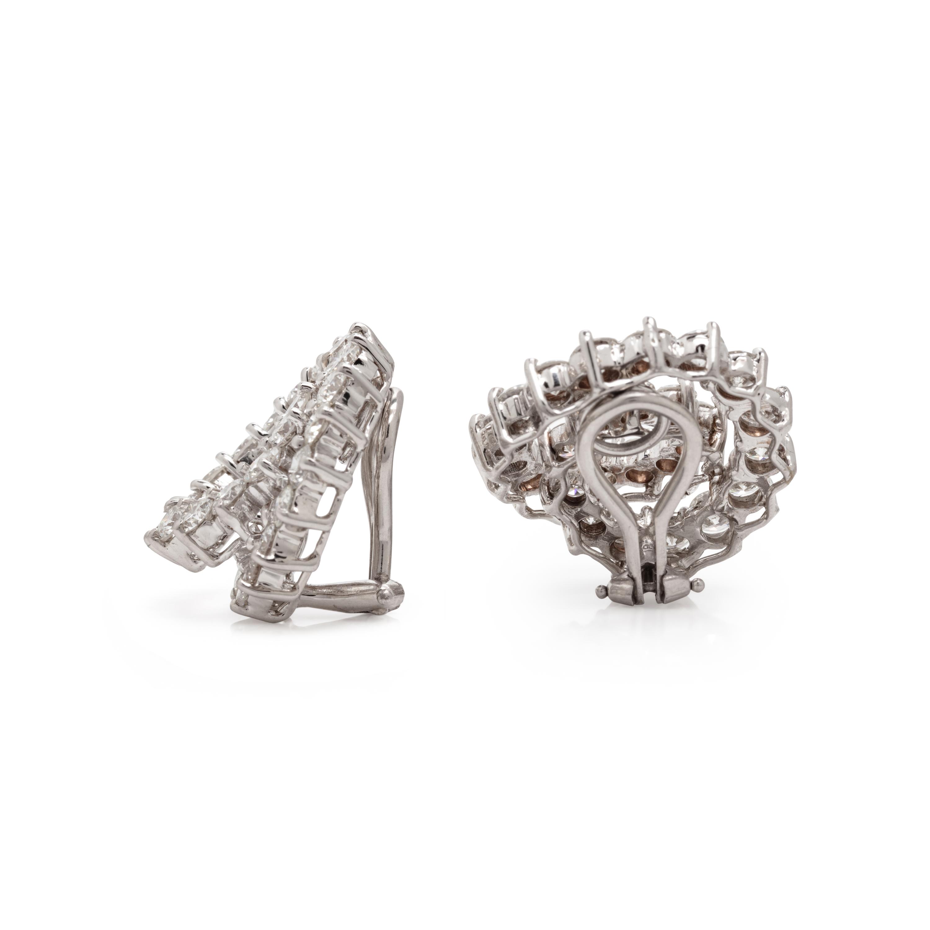Diamond and White Gold Spiral Earrings