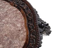 Two Chinese Export Marble Inset Hardwood Tables