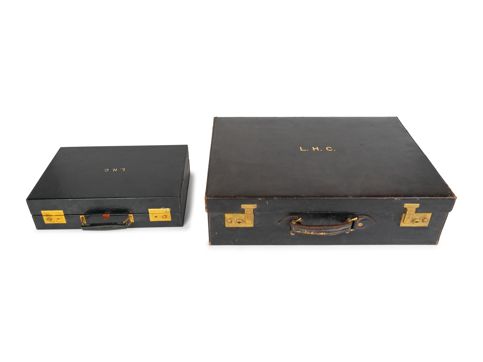 An Asprey Leather-Mounted Travel Case and a Cross Travel Case — SECOND QUARTER 20TH CENTURY