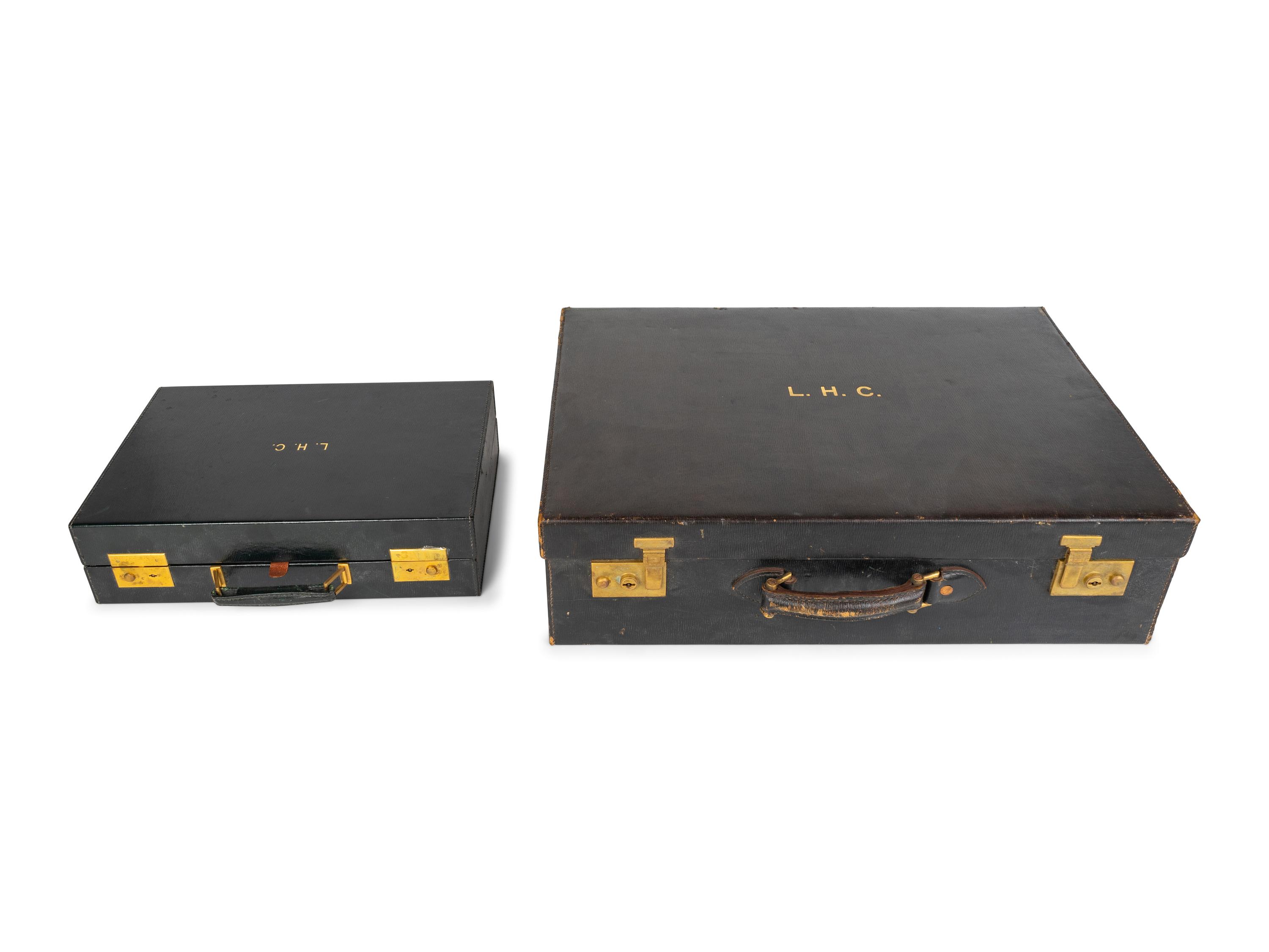 An Asprey Leather-Mounted Travel Case and a Cross Travel Case — SECOND QUARTER 20TH CENTURY