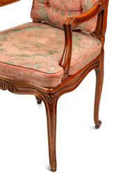 A Pair of Louis XV Style Oak Fauteuils