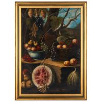 Italian, 19th Century — Still Life of Fruits in a Landscape