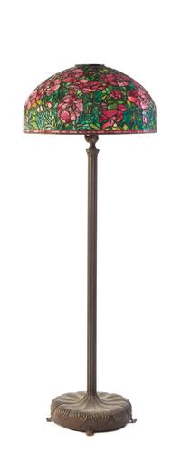 An American Leaded Glass Floor Lamp Height 71 1/2 inches.
