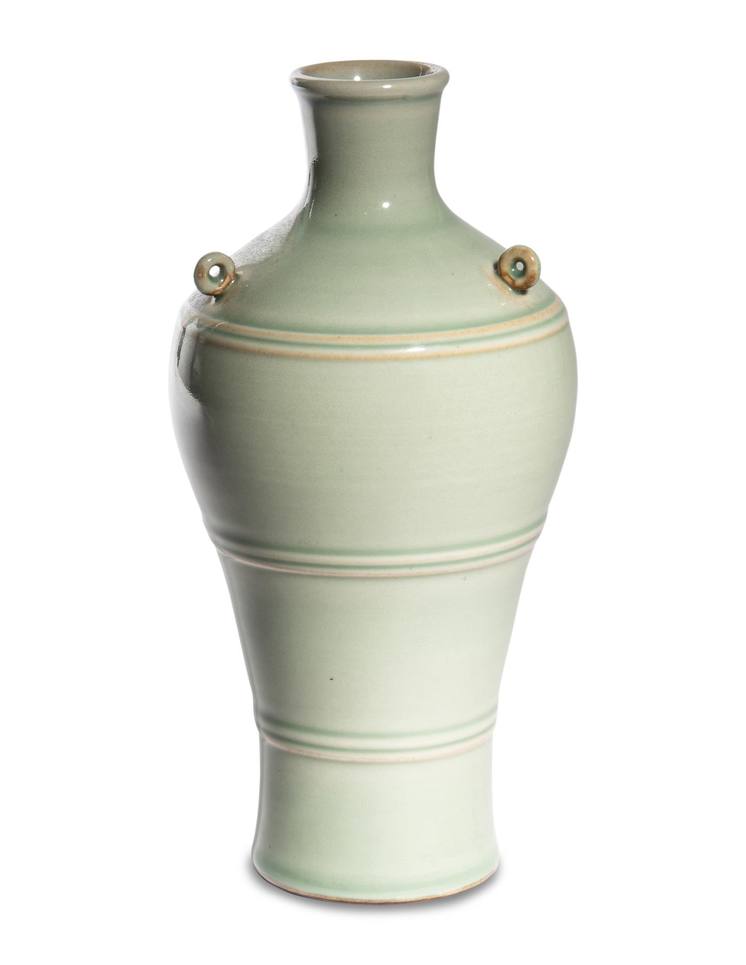 A Chinese Pale Celadon Glazed Porcelain Vase