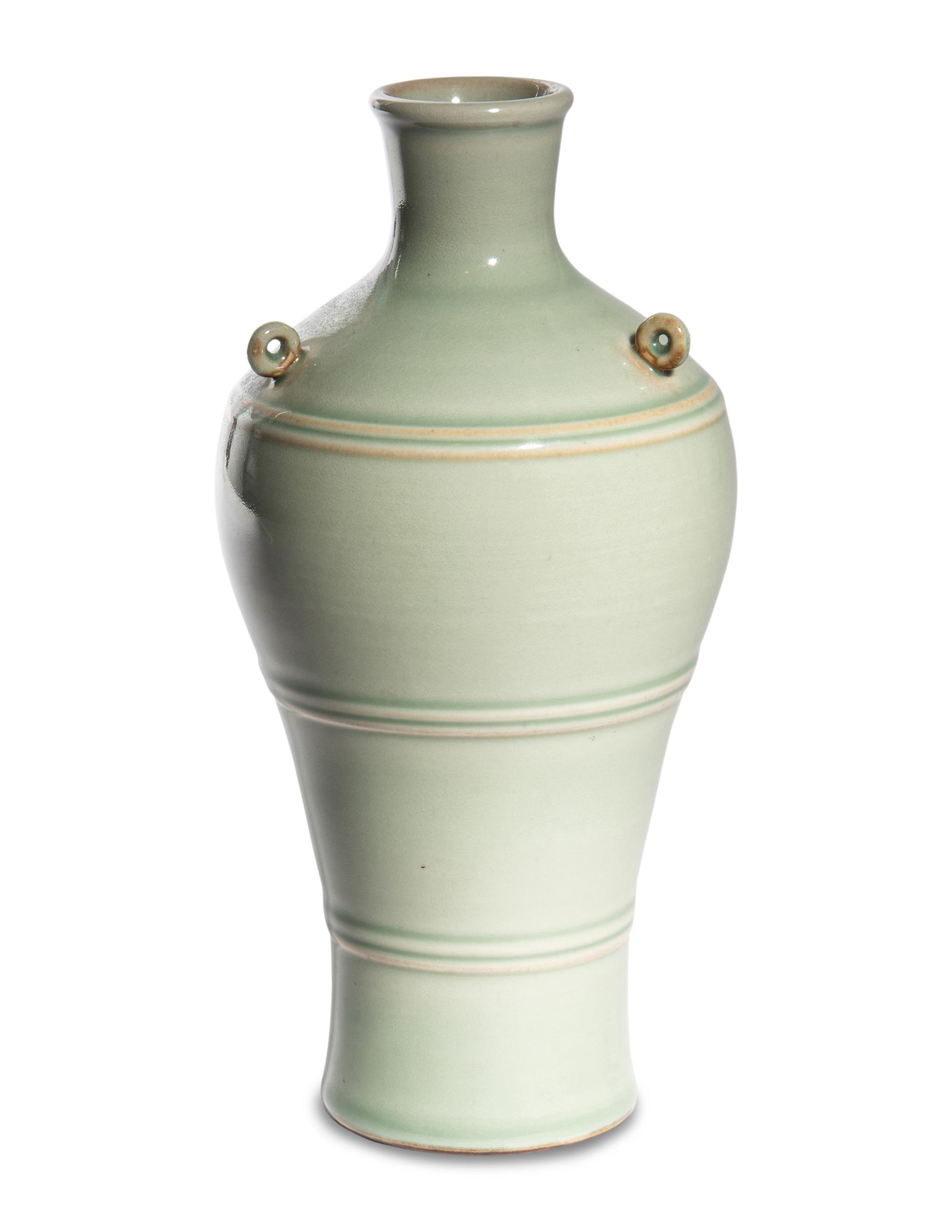 A Chinese Pale Celadon Glazed Porcelain Vase