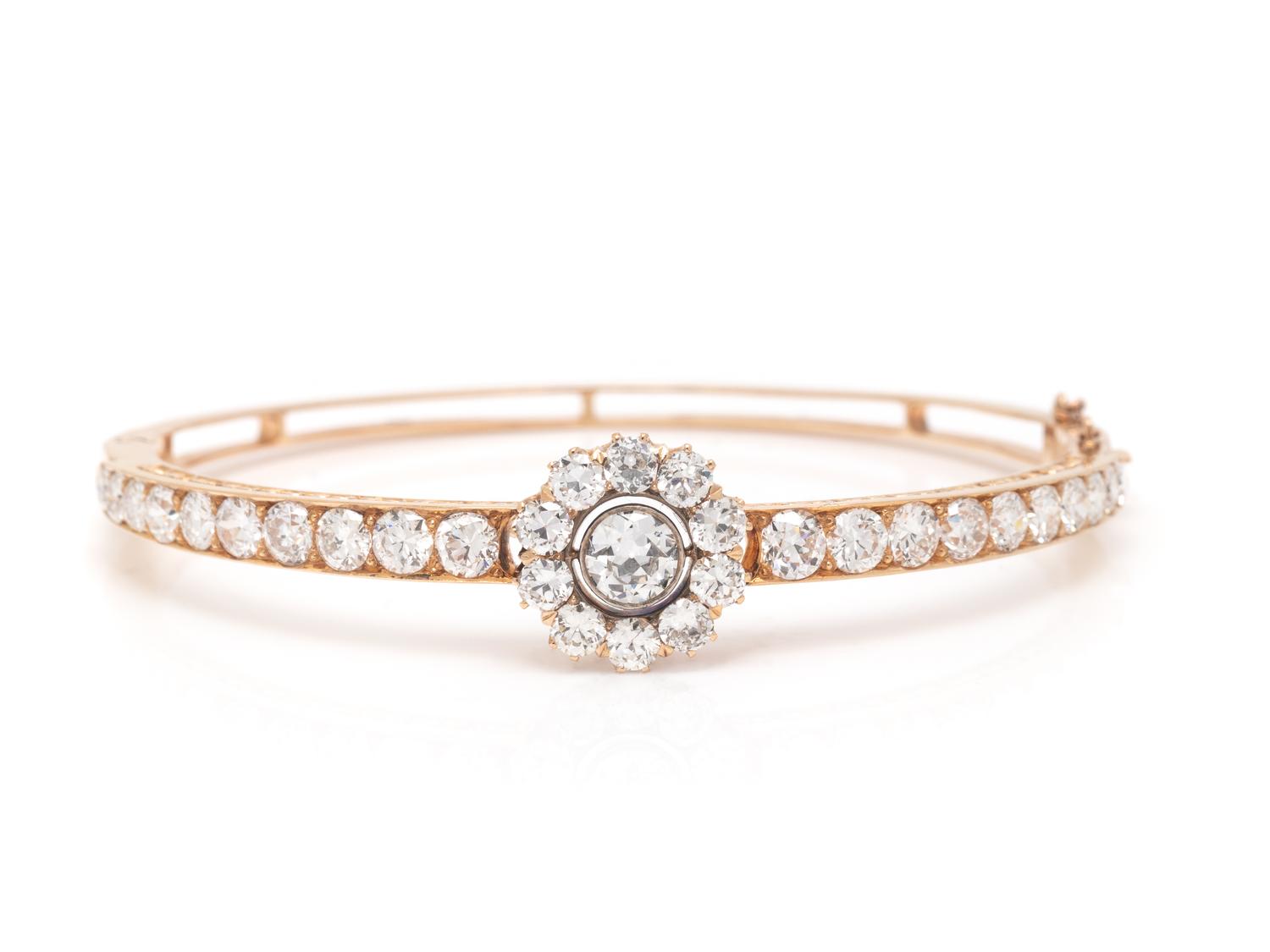 ANTIQUE, DIAMOND BANGLE BRACELET