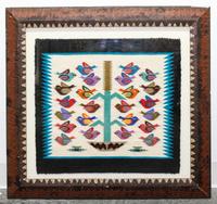 A Framed Woven Navajo Textile Panel Height of panel 18 1/4 x width 19 1/2 inches.