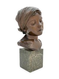 An Italian Bronze Bust of a Girl