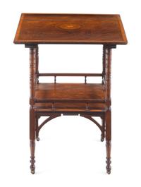 An Edwardian Walnut and Marquetry Side Table