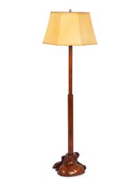 Burled Wood Floor Lamp