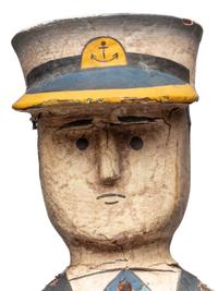 A Carved and Painted Wood Ship's Captain Whirligig