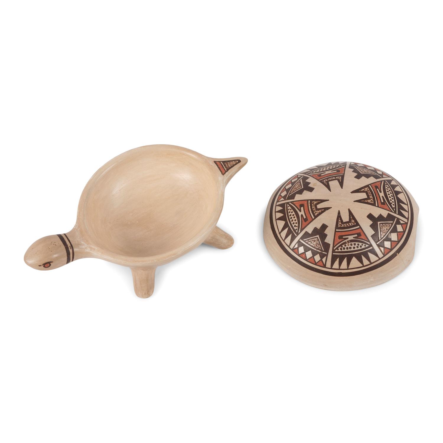 Lidded Pottery Turtle Jar
