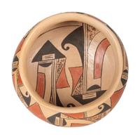 Polychrome Pottery Bowl, with Flared Rim