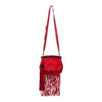 Gucci, Red Suede Nouveau Fringe Shoulder Bag