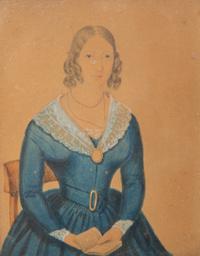 A Group of Two Portrait Miniatures and Two Silhouette Pictures
