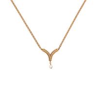 Yellow Gold, Diamond, and Pearl Necklace