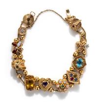 YELLOW GOLD AND MULITGEM SLIDE BRACELET