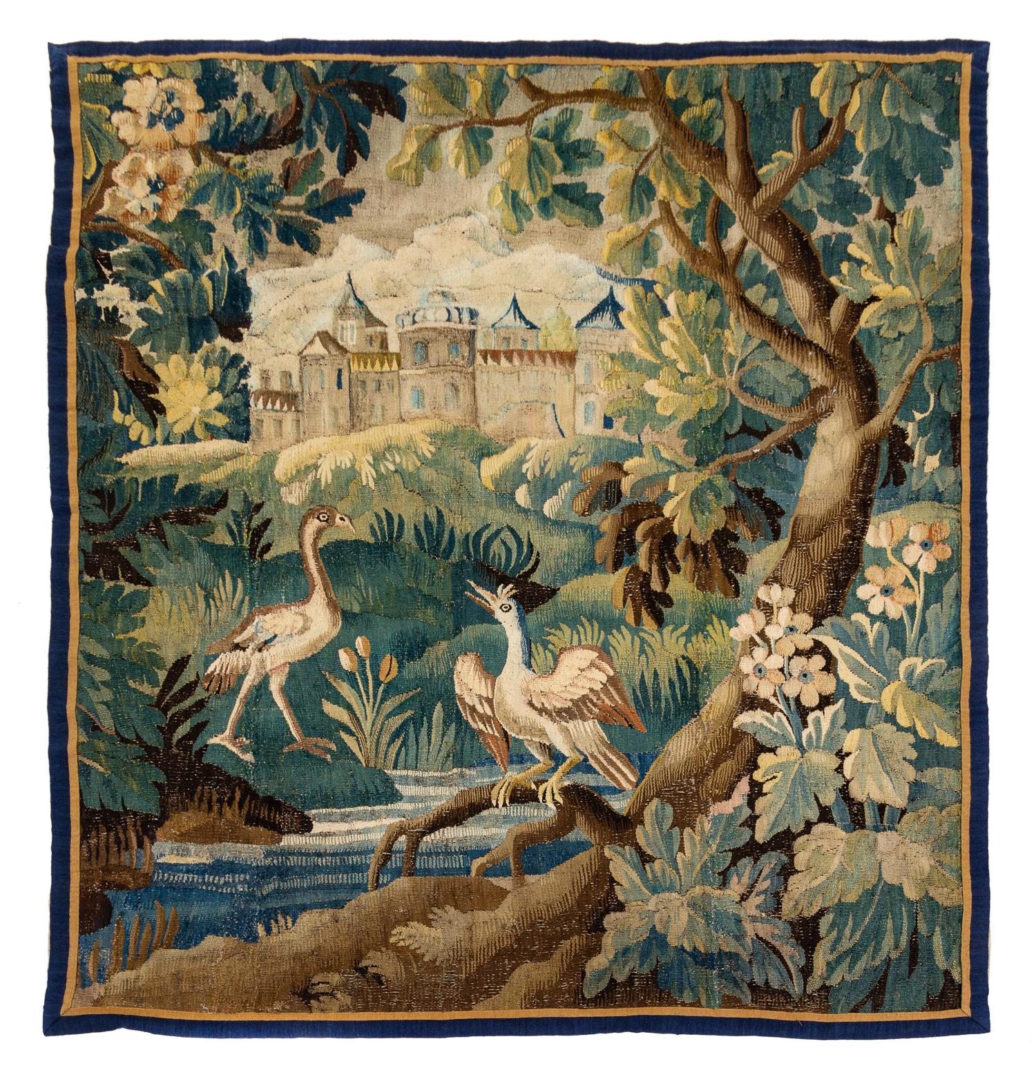 A Flemish Verdure Wool Tapestry 5 feet 8 inches x 5 feet. — 17TH CENTURY