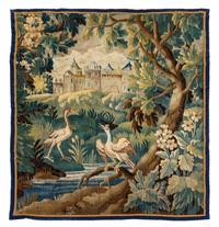 A Flemish Verdure Wool Tapestry 5 feet 8 inches x 5 feet. — 17TH CENTURY