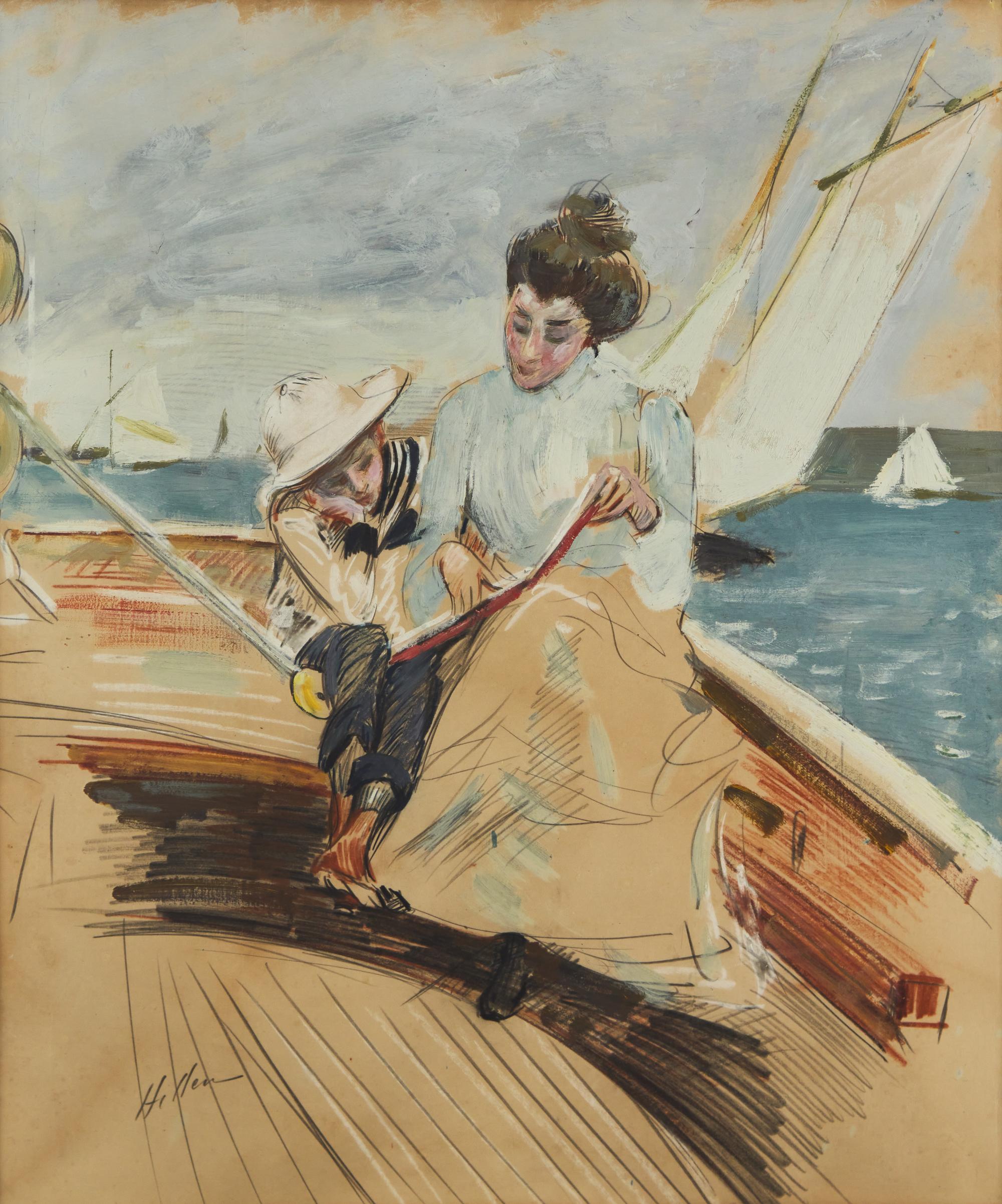 La nurse et Jean sur le yacht L'Etoile