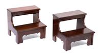 A Pair of George III Style Mahogany Bedsteps Height 15 1/4 x width 17 1/4 inches. — 20TH CENTURY