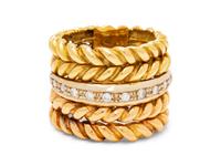 An 18 Karat Bicolor Gold and Diamond Ring, Maria Grazia Cassetti,