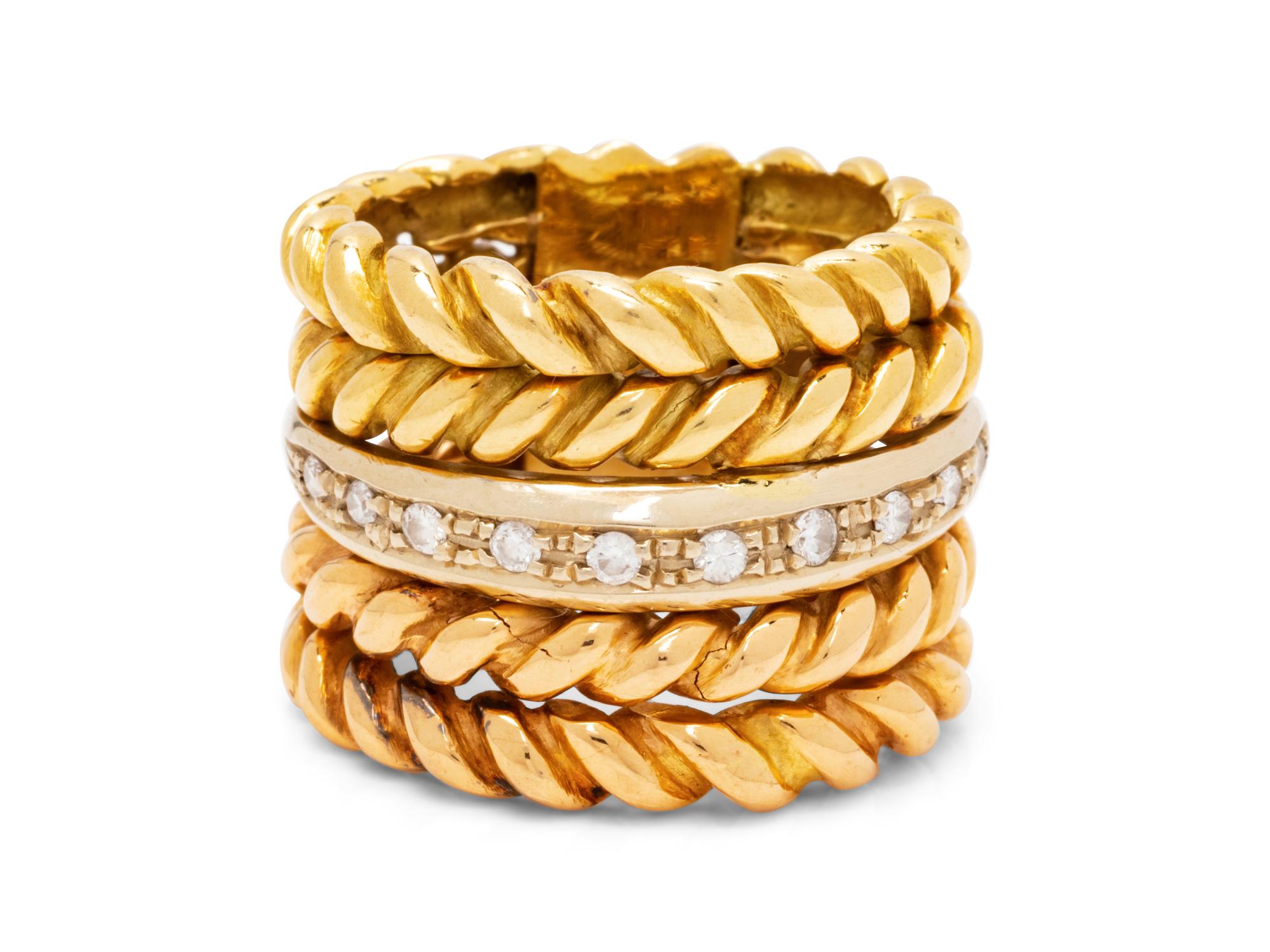 An 18 Karat Bicolor Gold and Diamond Ring, Maria Grazia Cassetti,