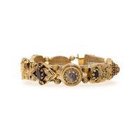 YELLOW GOLD AND MULTIGEM SLIDE CHARM BRACELET