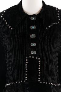 Navajo Velveteen Blouse, with Silver Concha Buttons