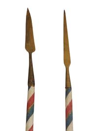 Four French Painted Javelins with Brass Blades