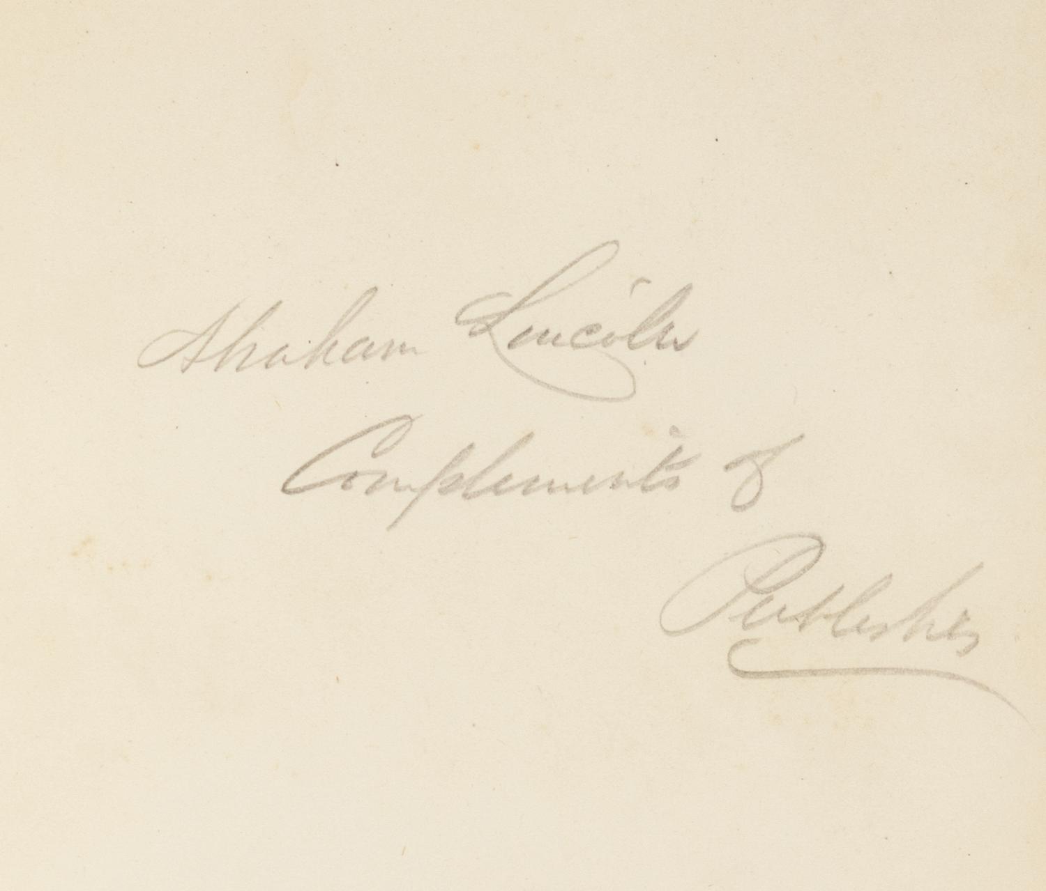 [LINCOLN, Abraham (1809-1865), his copy]. KEDDIE, William (1809-1877), editor. Cyclopaedia of Literary and Scientific Anecdote . Columbus: Follett, Foster and Company, 1859.