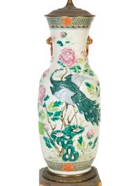 A Large Pair of Chinese Export Molded Porcelain Table Vases — 19th/20th Century