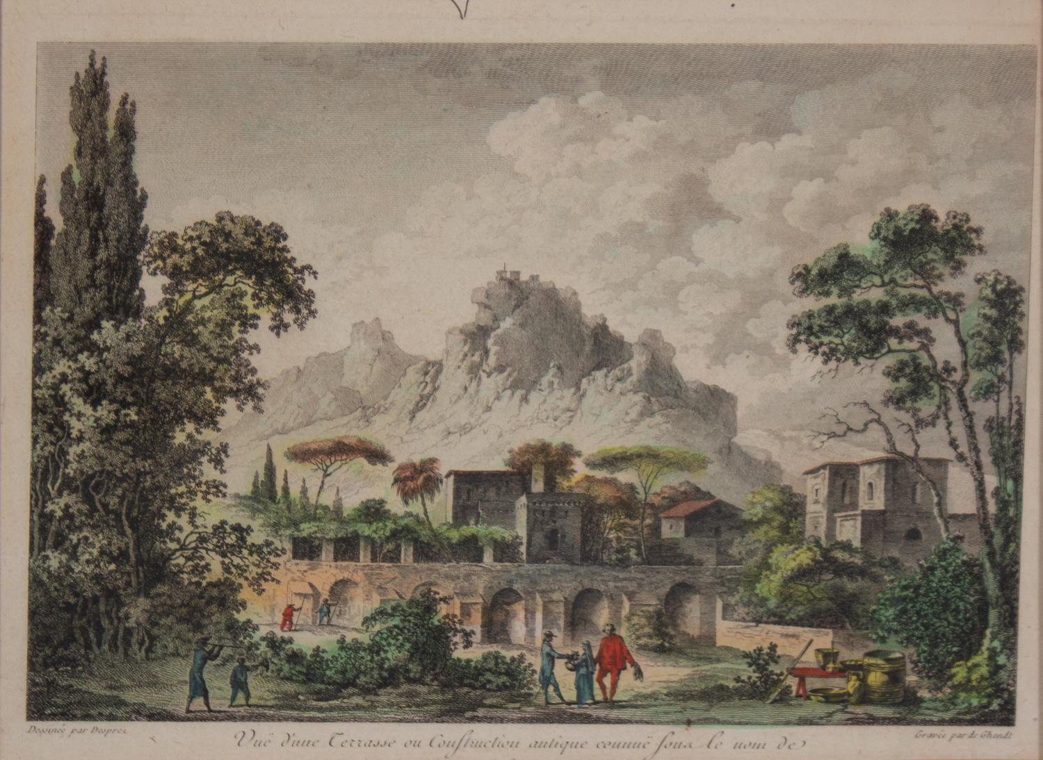 A Set of Four French Colored Engravings