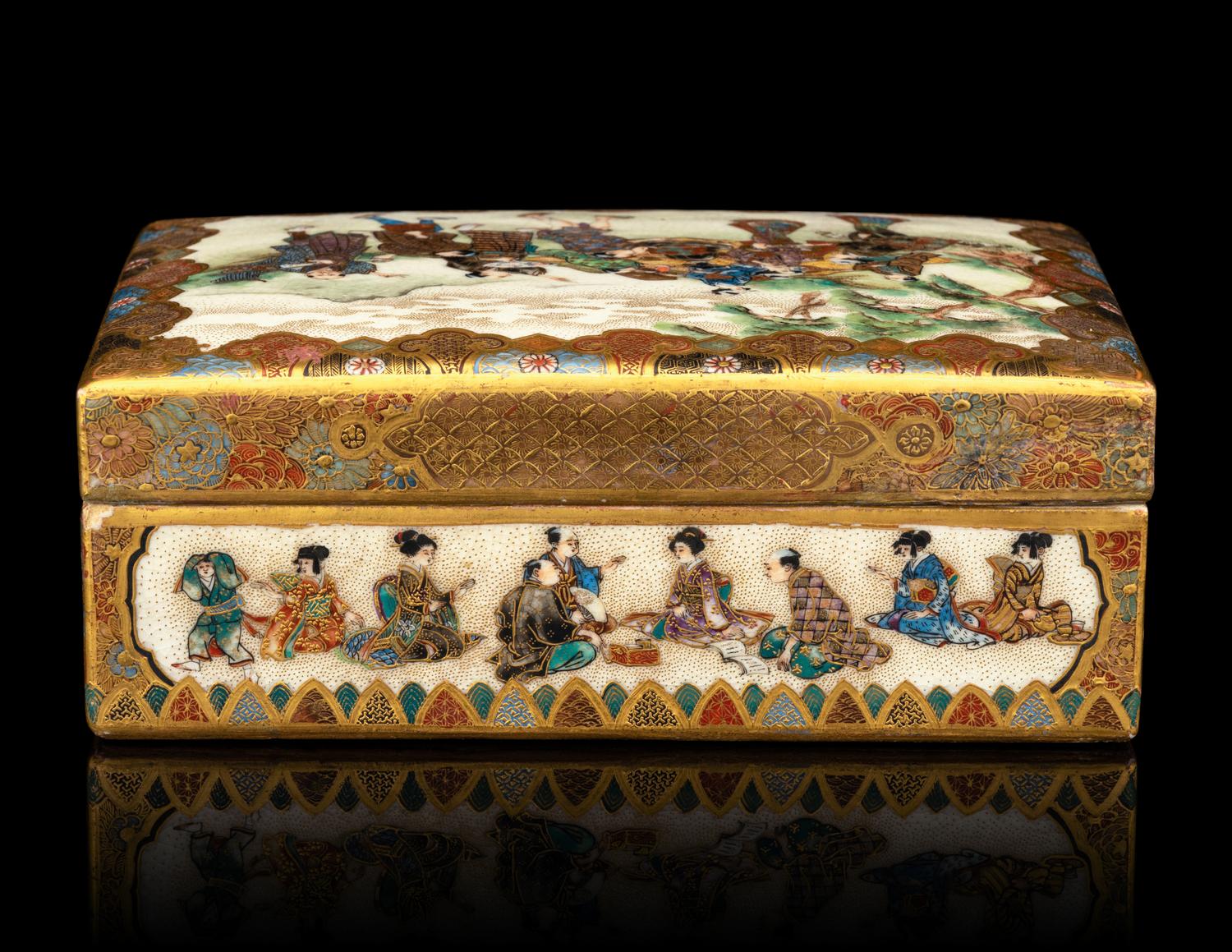 A Japanese Satsuma Covered Box